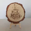 World of Books and Coffee – Enchanting Pyrography Wooden Décor