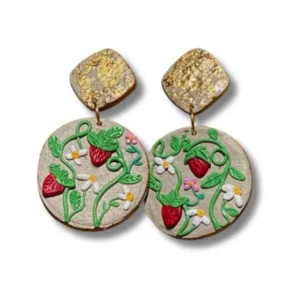 Add Sweet Charm with Exquisite Handmade Strawberry Garden Dangle Earrings